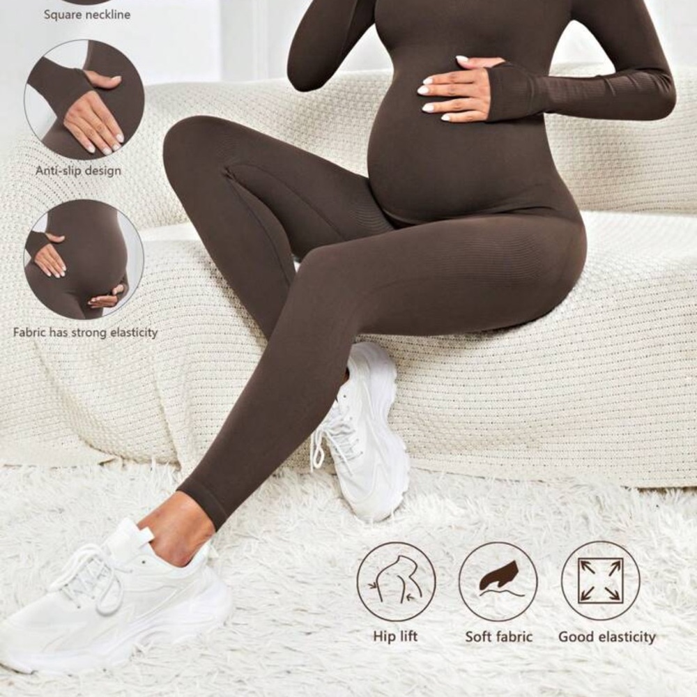 Women's Maternity Leggings - Brown